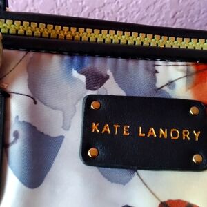 Kate Landry Floral Tote Bag Travel Handbag Lightweight Zip Top‎